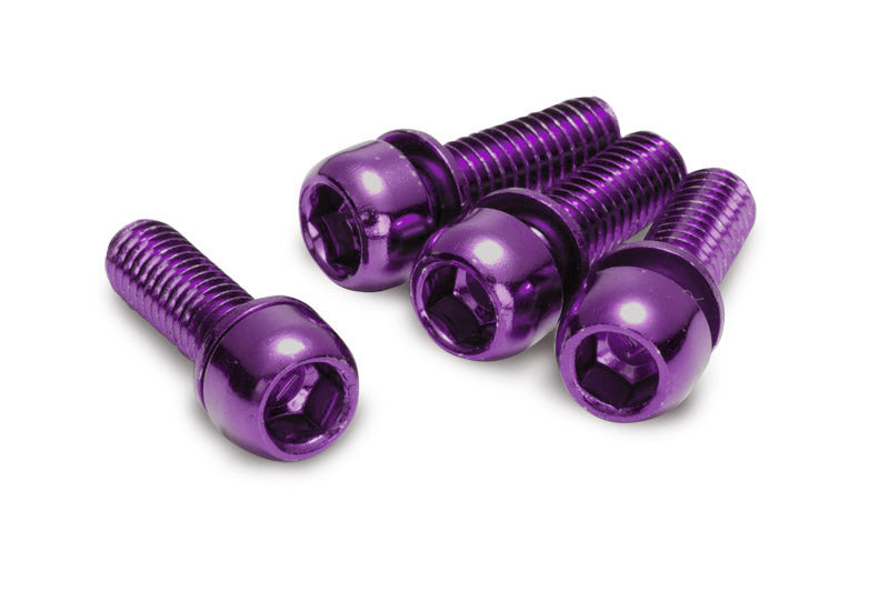 Screw set for disc brake M6 x 18mm - 4 pieces - purple