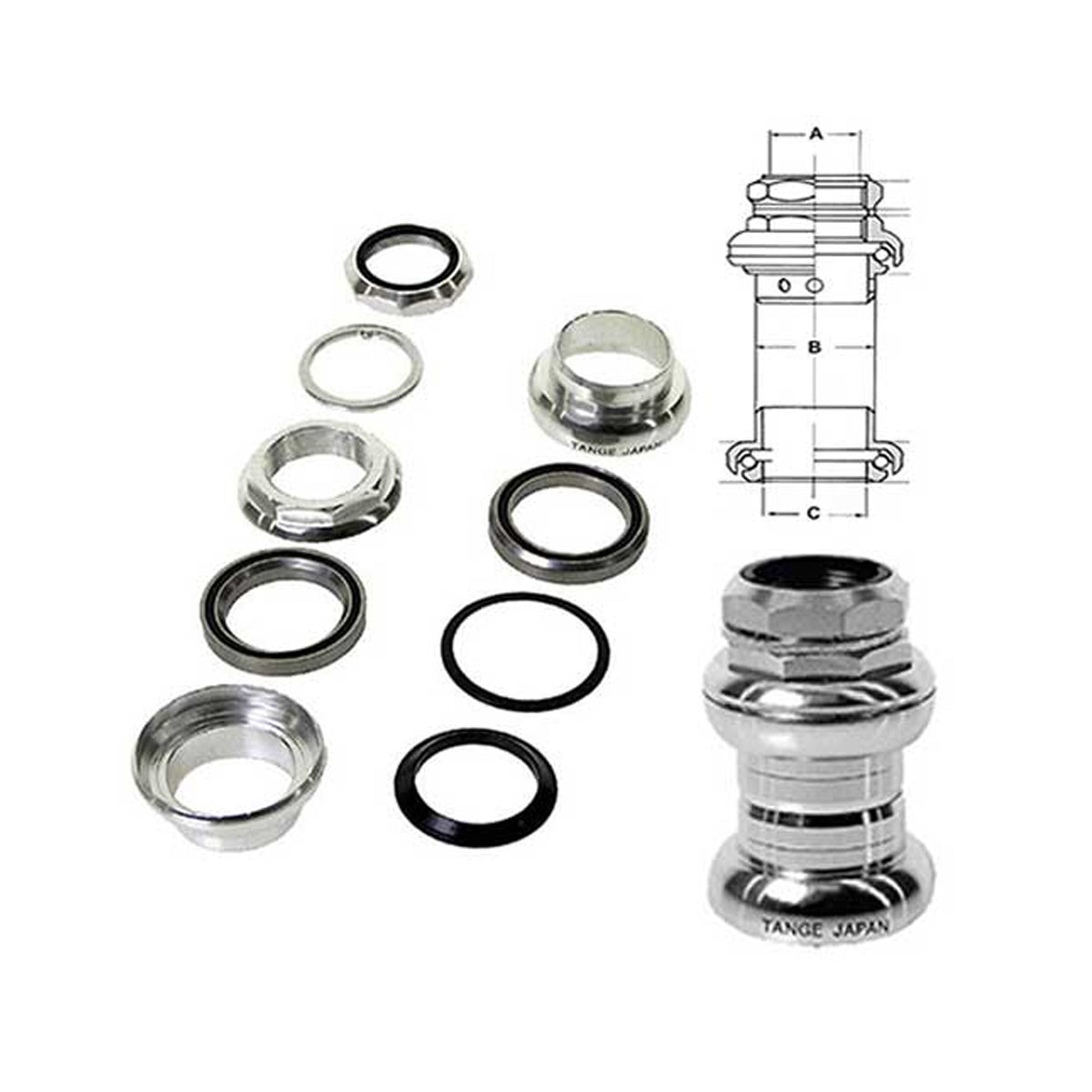 Alloy thread headset industrial bearing