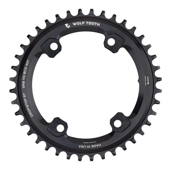 Shimano GRX Kettenblatt, 110 BCD Asymmetric, Drop-Stop ST - black