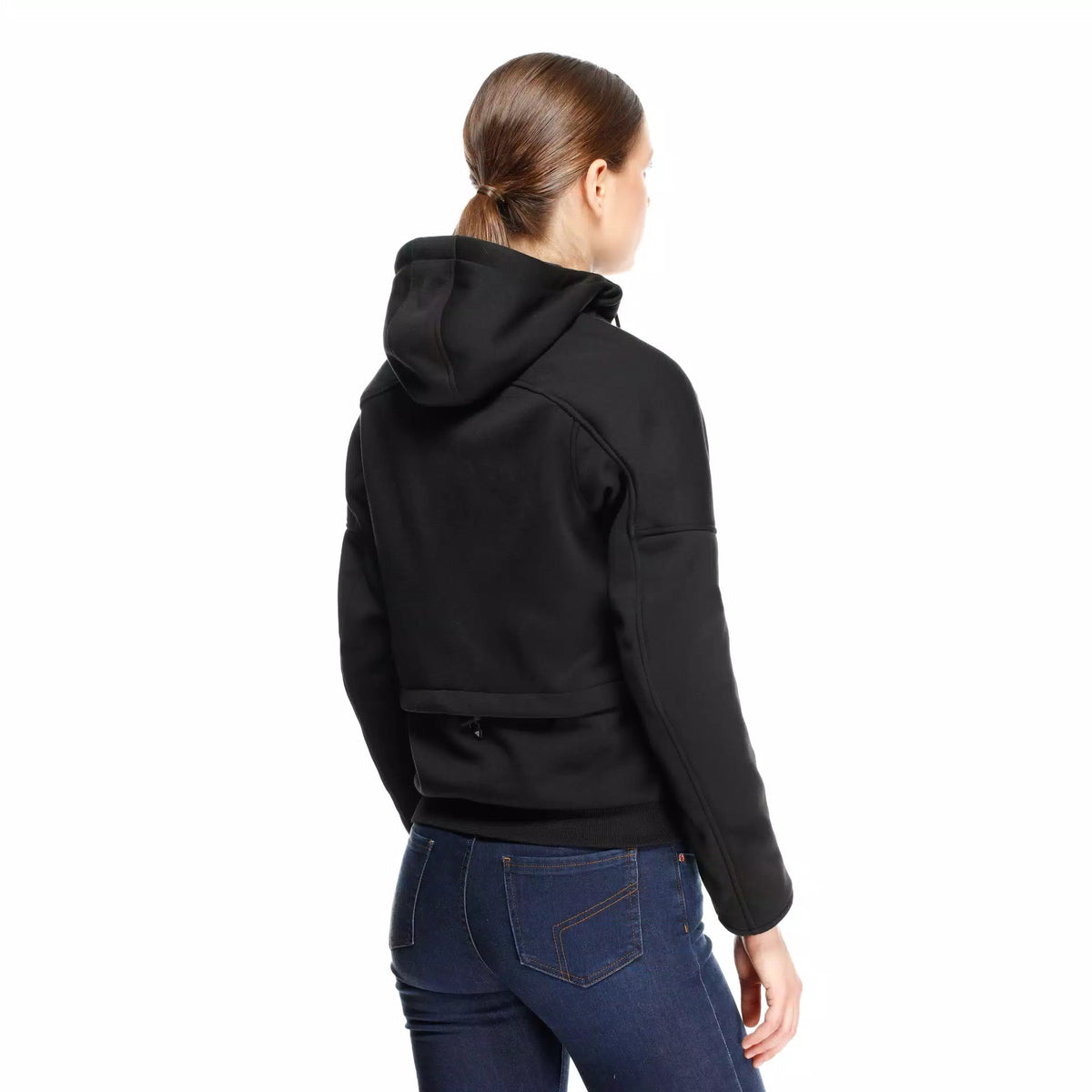 Daemon-X Safety Hoodie Full Zip WMN - Black/Black-White Dainese