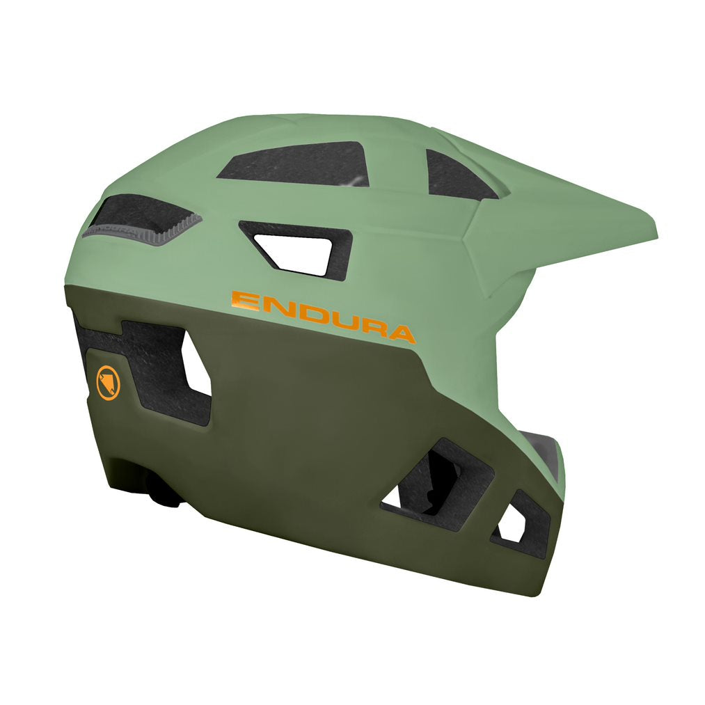 SingleTrack Full Face Helm - Olivgrün