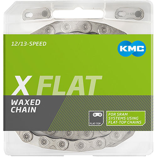 Cadena X Flat 12/13 velocidades, 126 eslabones, encerada - plata