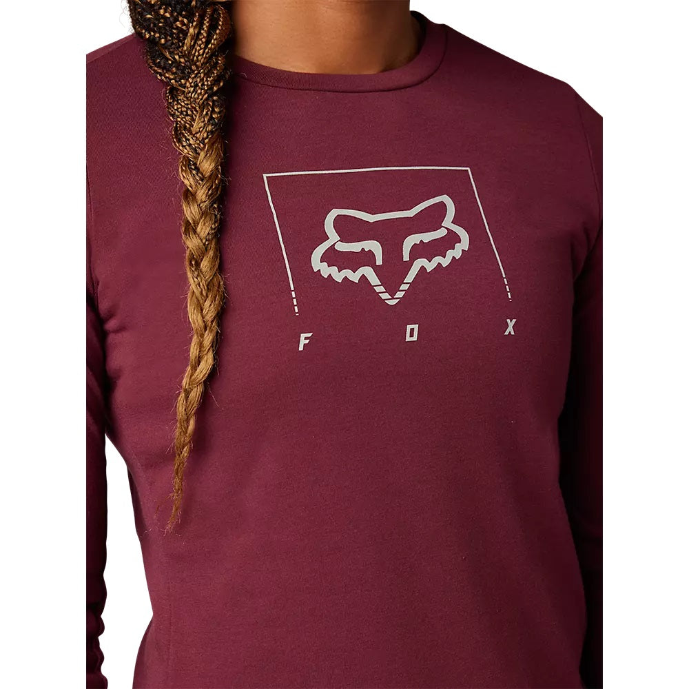Womens Ranger Dr Mid Long Sleeve Jersey - dark maroon