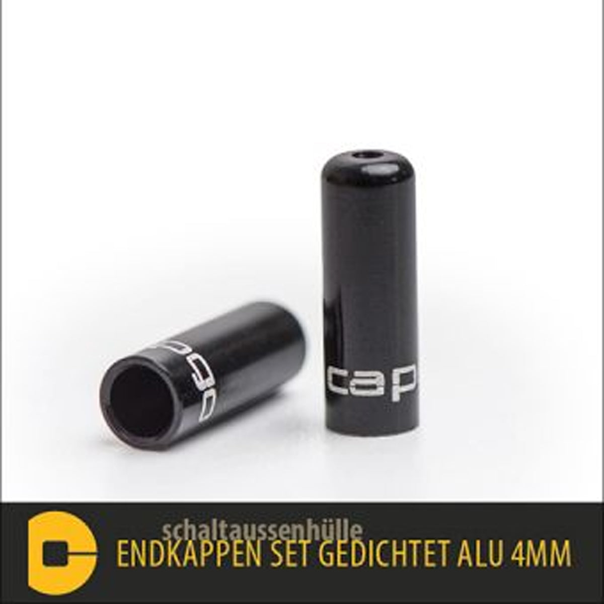 10 crimped end caps 4mm for shift housing OL - Black