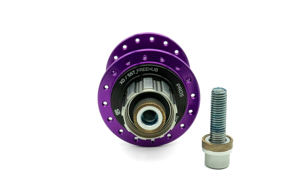 Pro 5 Trial/Singlespeed Hinterradnabe purple 32 Loch - 135 mm Bolt In