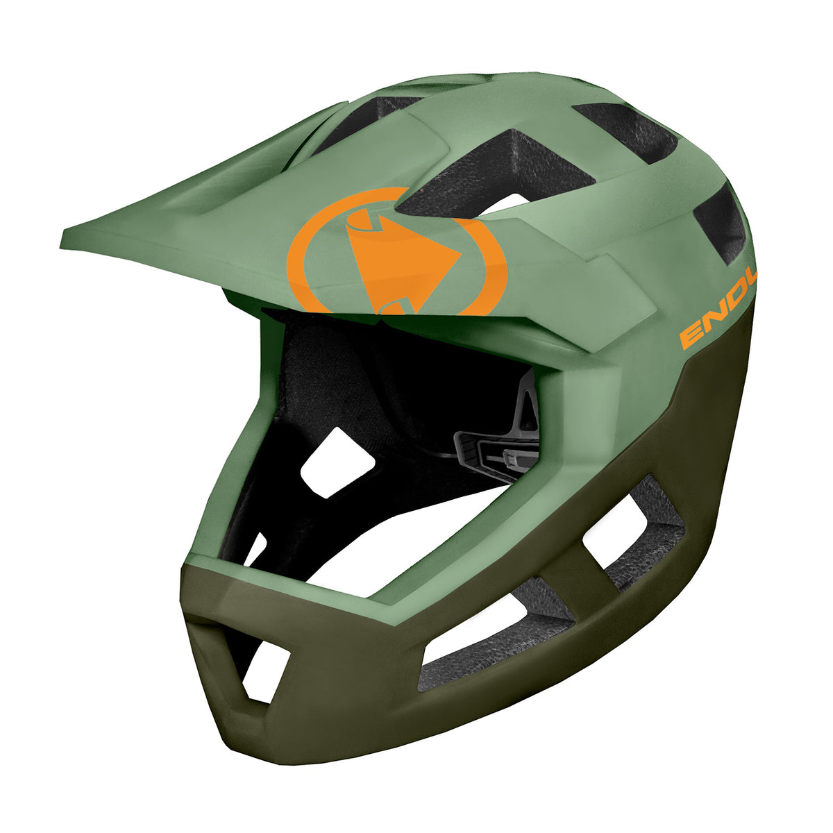 SingleTrack Full Face Helm - Olivgrün