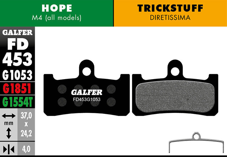Standard Bremsbeläge für Hope / Trickstuff - Schwarz