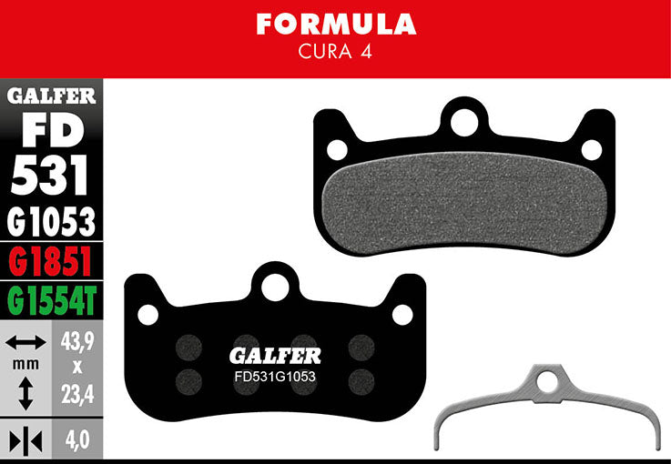 Pastiglie freno standard per Formula Cura 4 - Nero