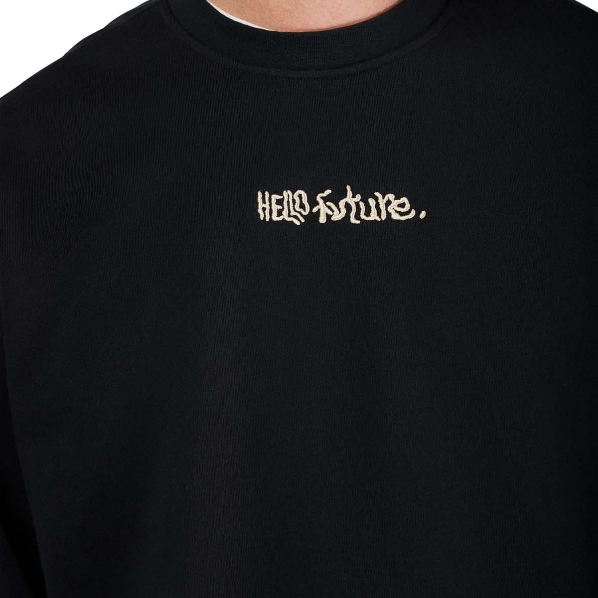 Sweat à col rond oversized Hello Future - Noir
