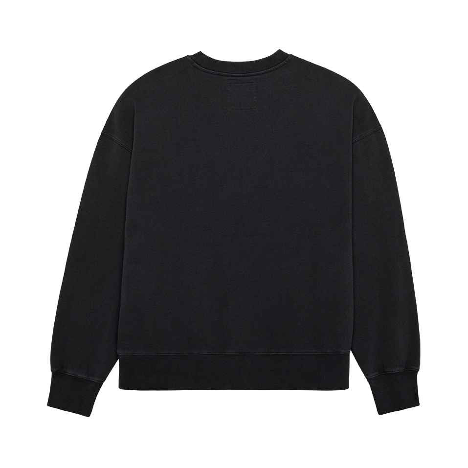 Wordmark Oversized Fleece Crew - Black