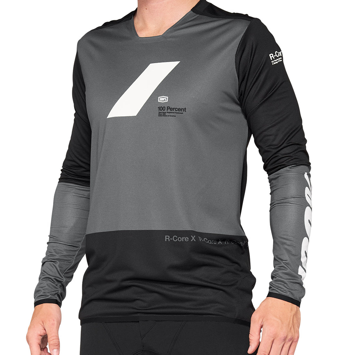 R-Core X Jersey - Maglia a maniche lunghe - Charcoal/Black - Nero/Grigio/Bianco