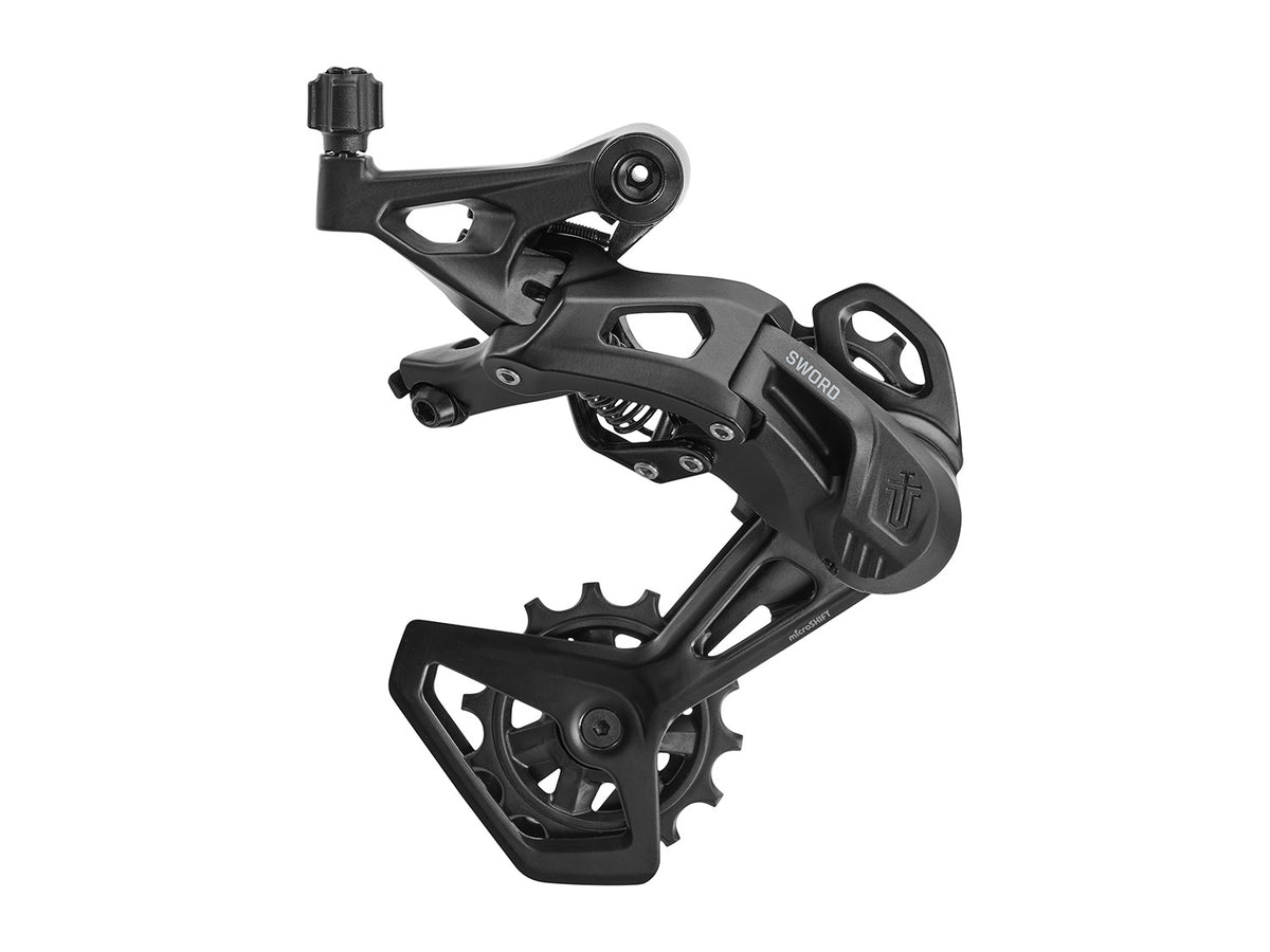 Sword Black Rear Derailleur, Medium Cage, 10-speed - Black