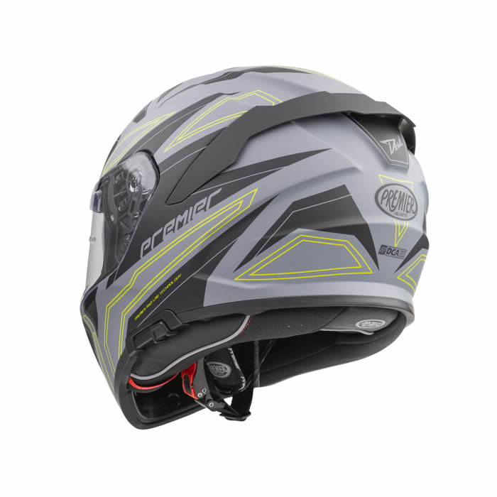 Integralhelm Devil EL Y Grey BM - grau-schwarz-gelb