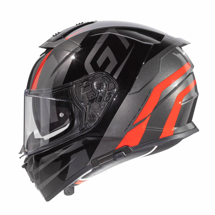 Integralhelm Devil GT 17 - grau-schwarz-rot