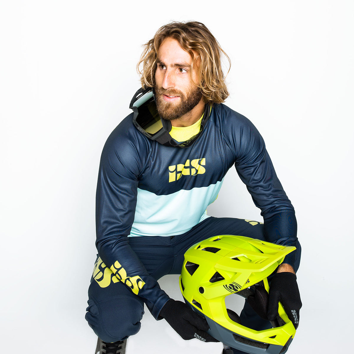 Trigger X Langarm Trikot - Blau/Gelb iXS