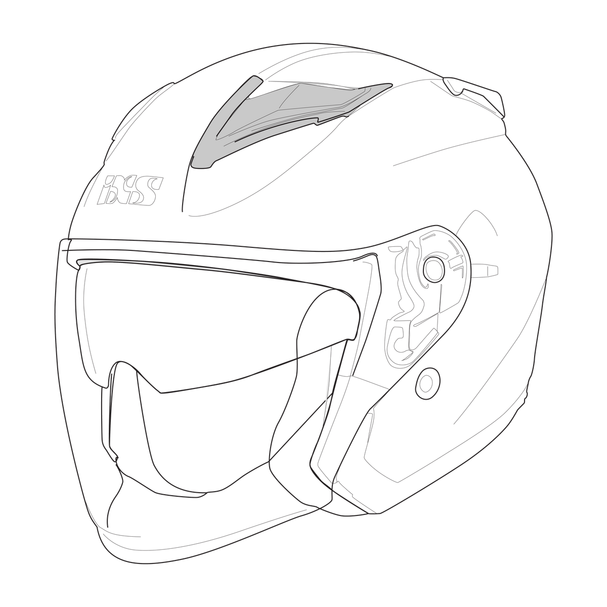 Stirnbelüftung iXS868 SV matt grau