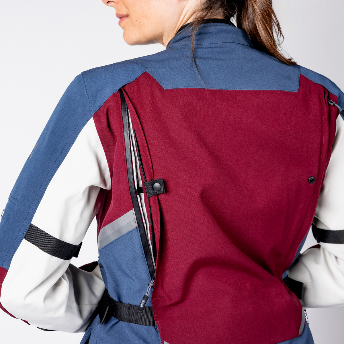 Damen Tourster-STX 1.0 Laminatjacke - weinrot-blau-cool grey iXS