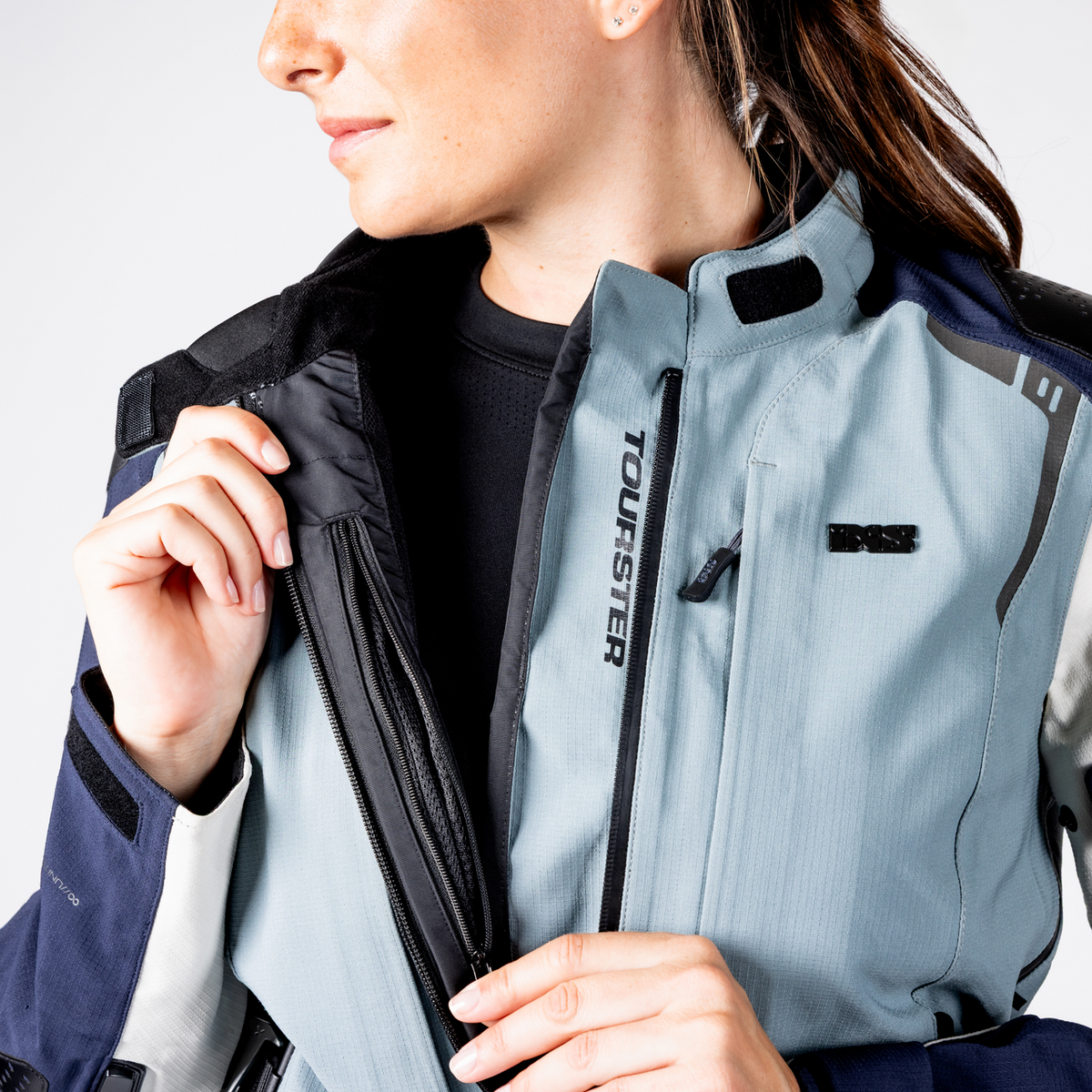 Tourster-STX 2.0 WMS Laminatjacke - dunkelblau-blau grau-cool grau iXS