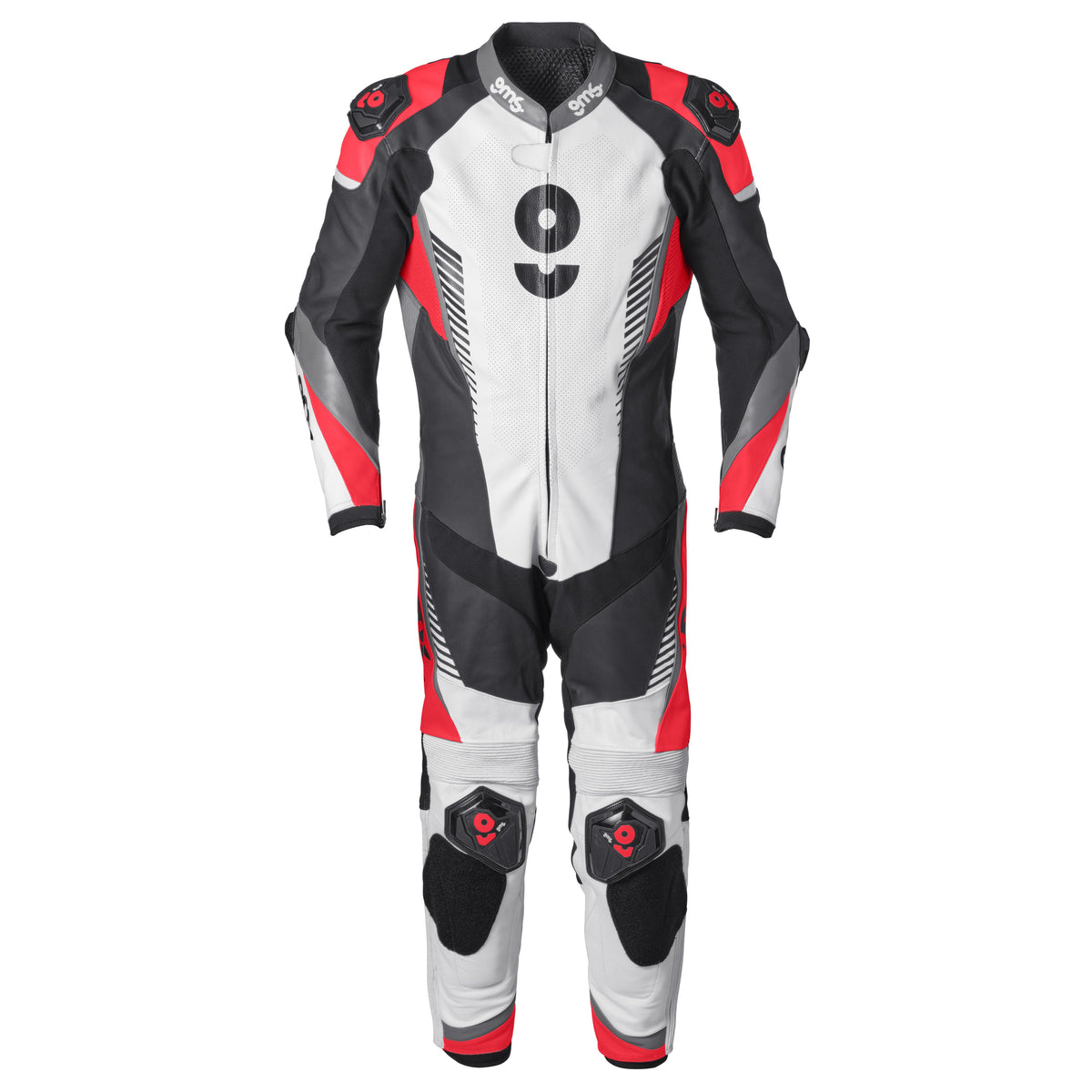 Lederkombi GRC-1 1PCS schwarz-weiss-rot