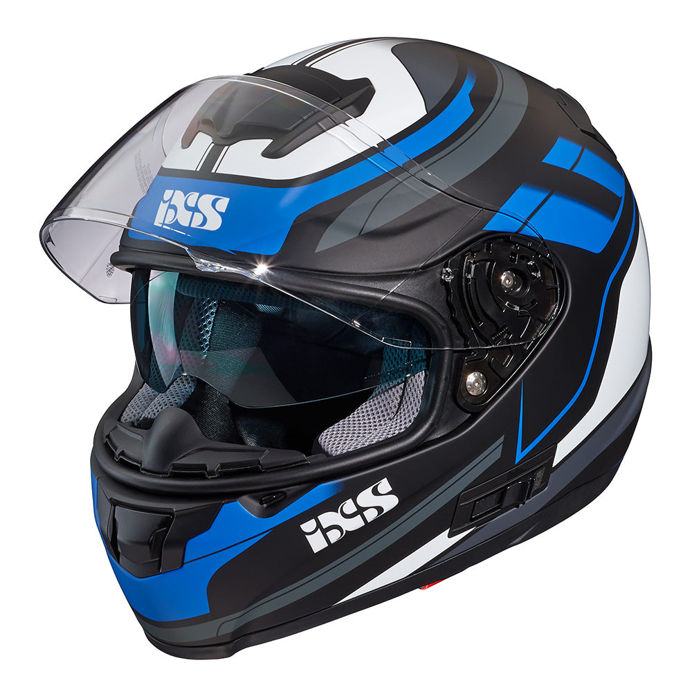 215 2.0 Motorradhelm matte black blue white