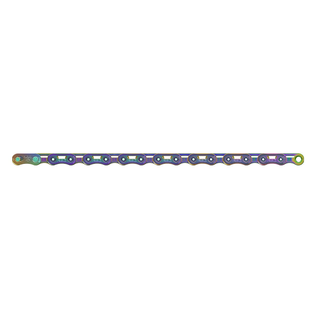 Kette Red E1 Flattop, 12-fach, PowerLock - Rainbow