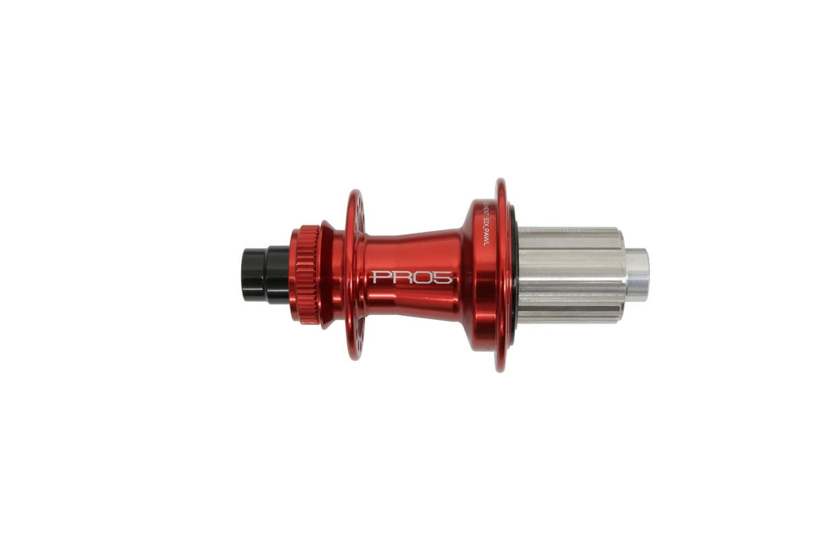 Pro 5 Hinterradnabe 32 Loch - Centerlock - rot - Shimano Stahl Freilauf