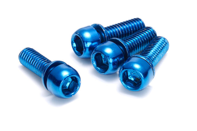 Schrauben Set für Scheibenbremse M6 x 18mm - 4 Stück - blau