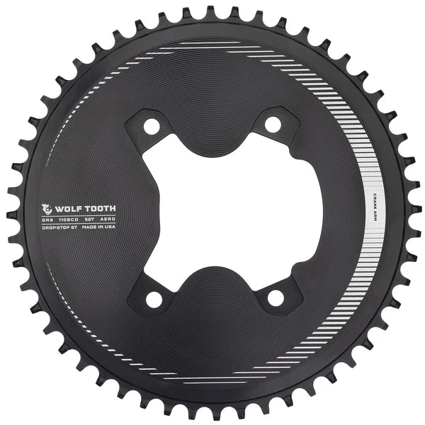 Shimano GRX Aero-Kettenblatt, 110 BCD Asymmetric, Drop-Stop ST - black
