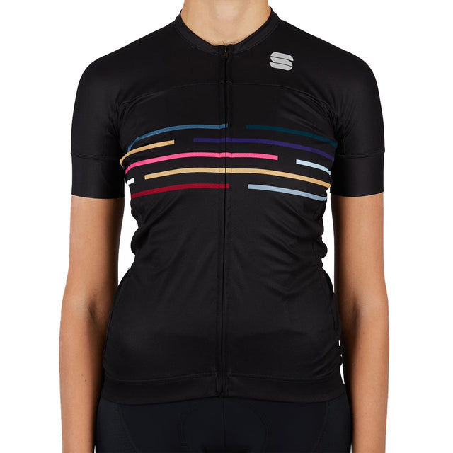 Maillot de cyclisme femme à manches courtes - Noir