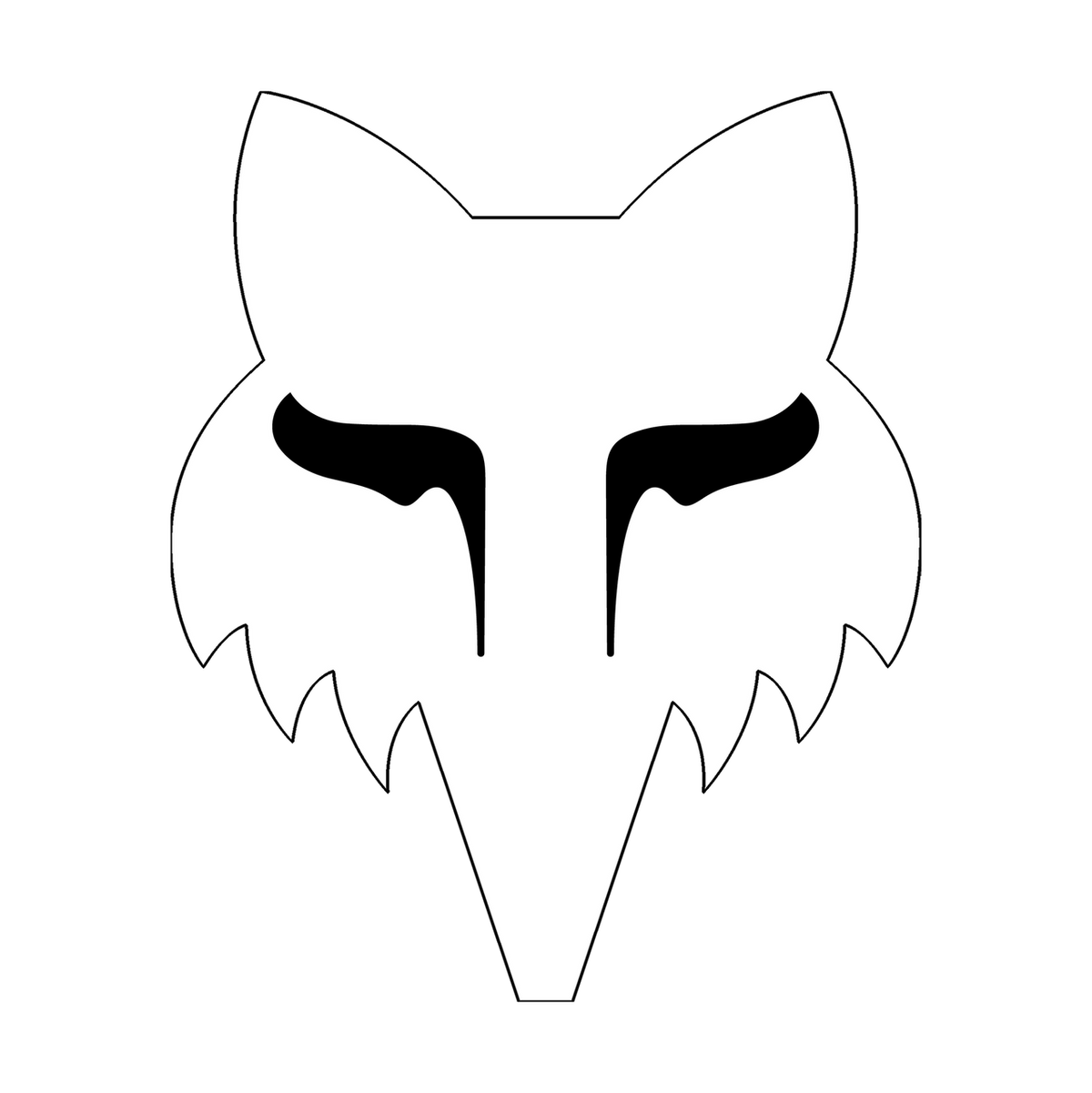 Sticker Fox Head - 6,4 cm - weiß