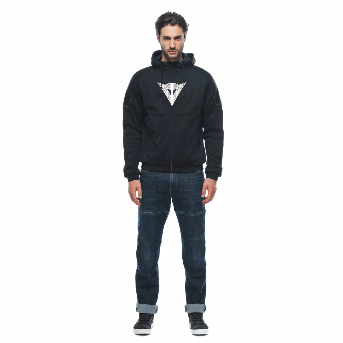 Daemon-X Safety Hoodie Full Zip - Czarny/Czarny-Biały