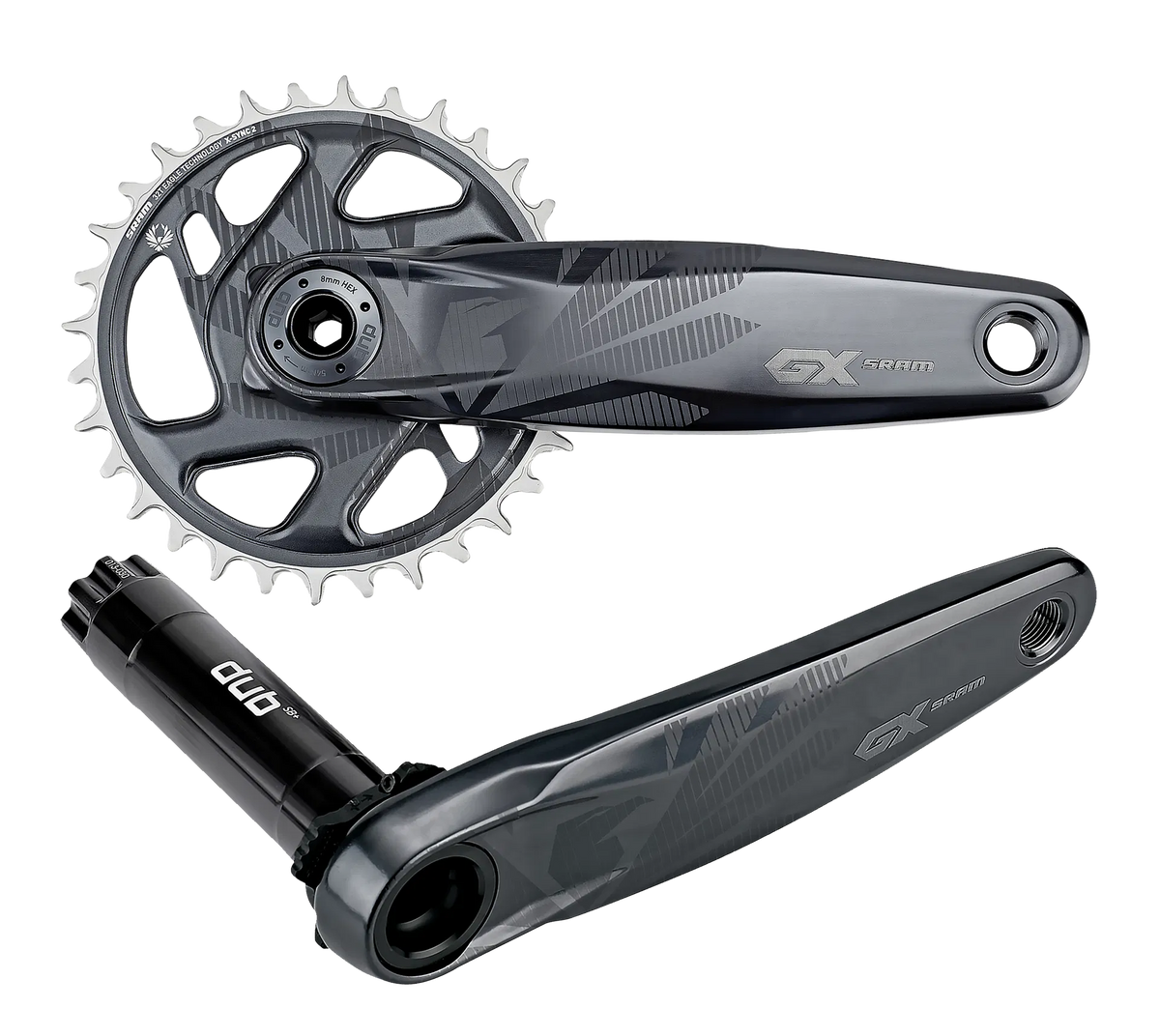 GX Eagle Super Boost Crankset - Black/Grey