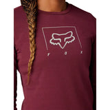 Womens Ranger Dr Mid Long Sleeve Jersey - dark maroon