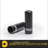 10 verzonnen eindkappen 4.5mm voor schakelhuls OL - Zwart