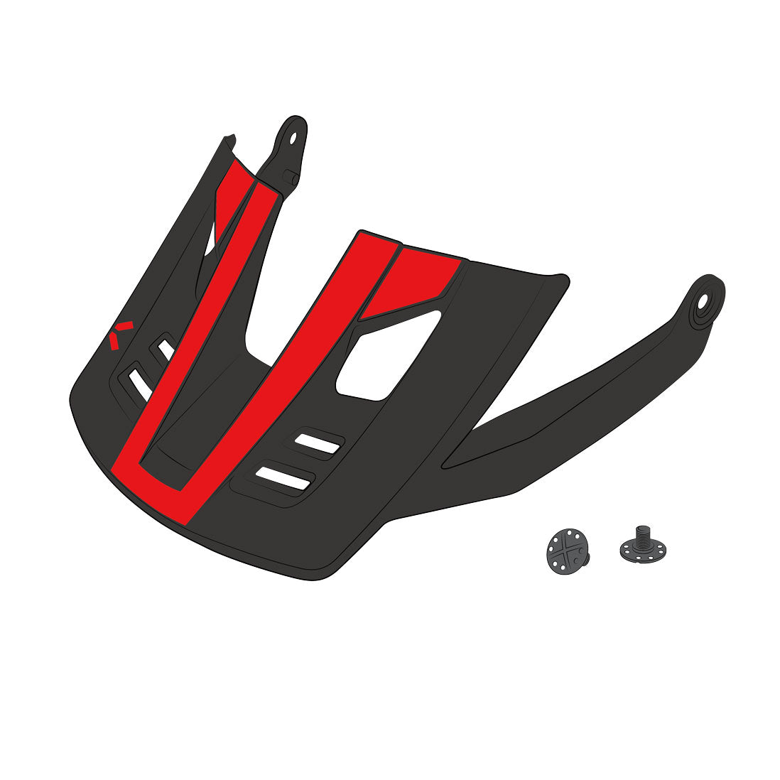 Visor + Pins Trigger X racing red 