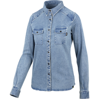 Camicia da donna in denim organico Carve Digger - Blu lavato