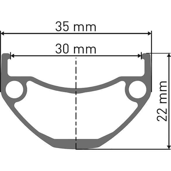 Hybrid U 663 Felge 28" - schwarz