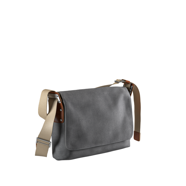 Paddington Cotton Canvas Shoulder Bag - grey