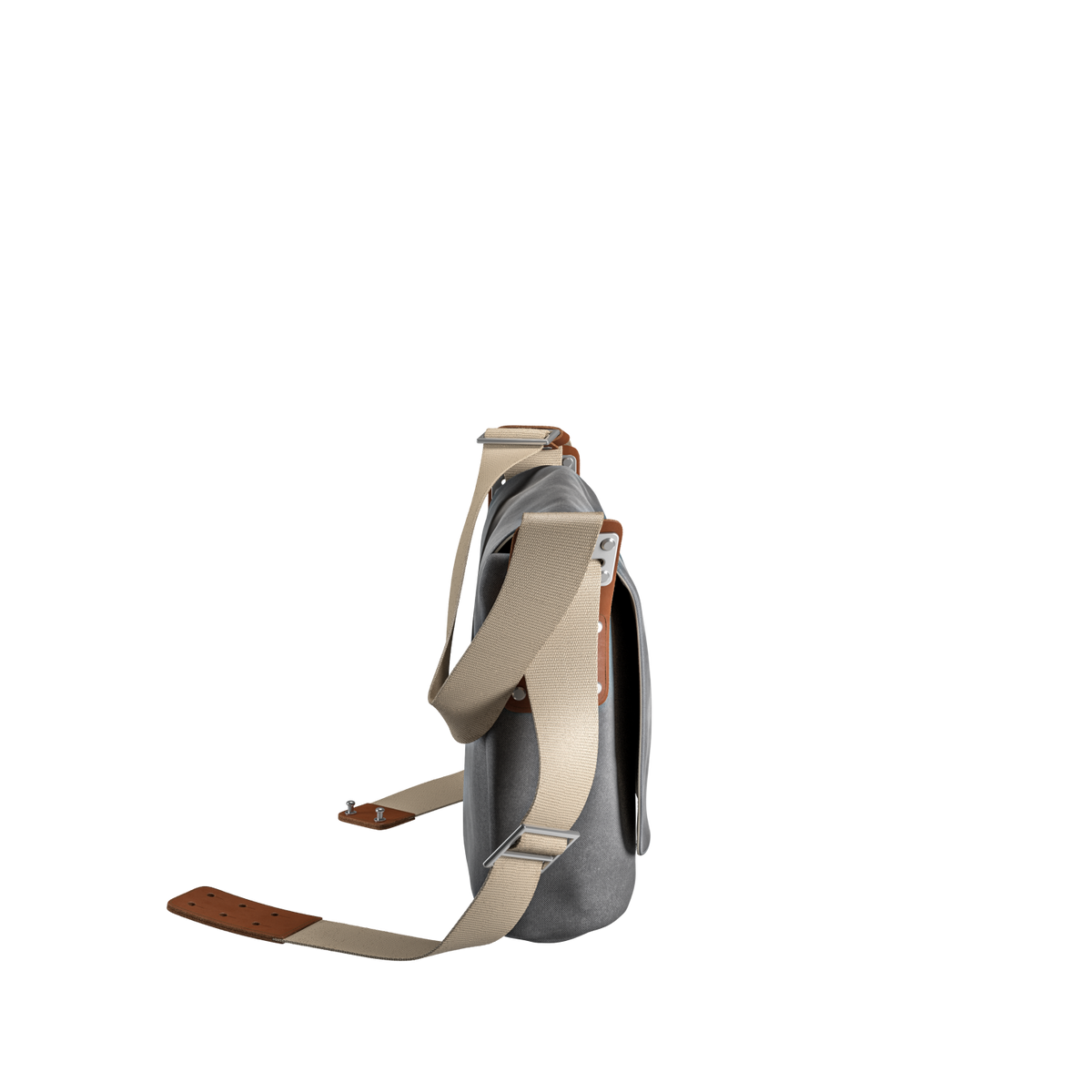 Paddington Cotton Canvas Shoulder Bag - grey