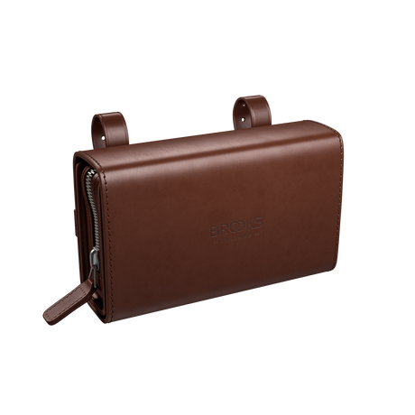D-Shape Leather Saddle Bag - brown