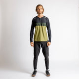 Flow XTG Long Sleeve Henley - Olive/Black iXS