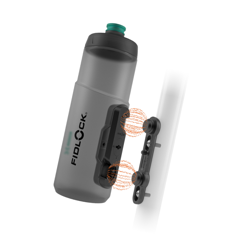 TWIST bottle 600 antibacterial + bike base - transparant zwart