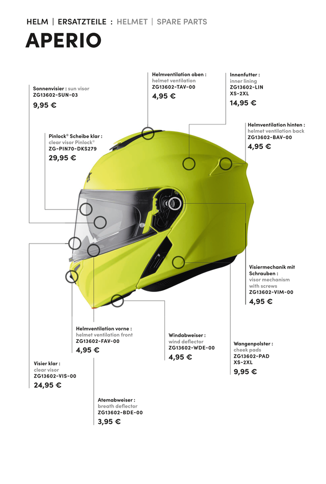 Wangenpolster Klapphelm Aperio