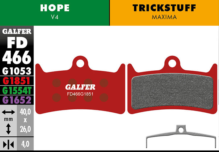 Advanced brake pad - Hope V4 - Red