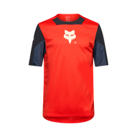 Maillot à Manches Courtes Defend Élevé - Rouge Fluo