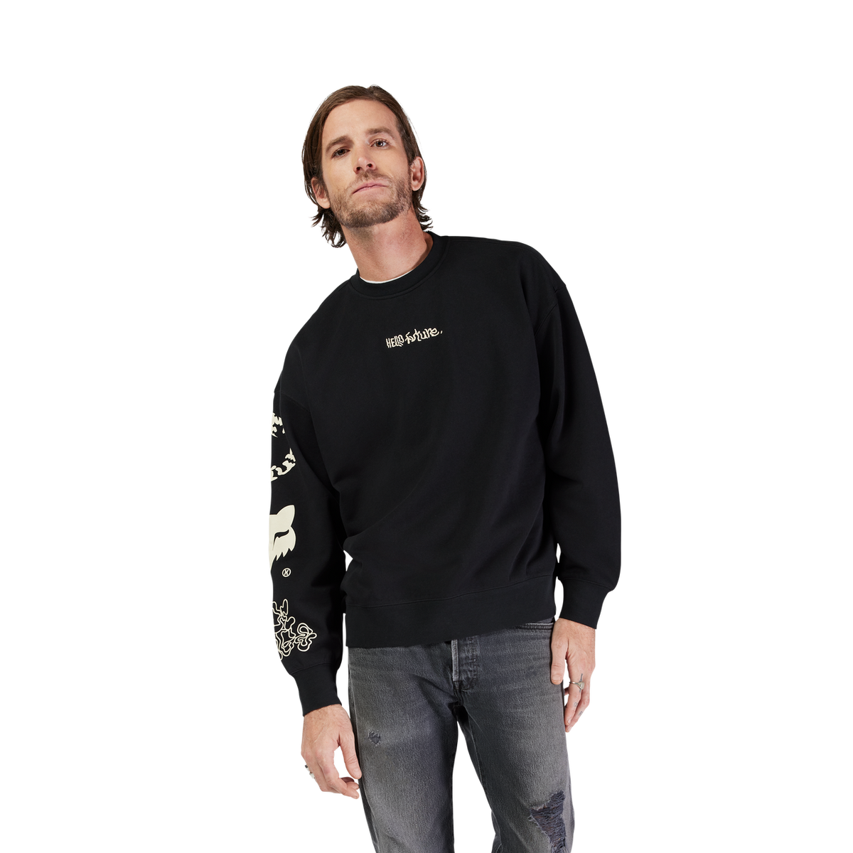 Sweat à col rond oversized Hello Future - Noir