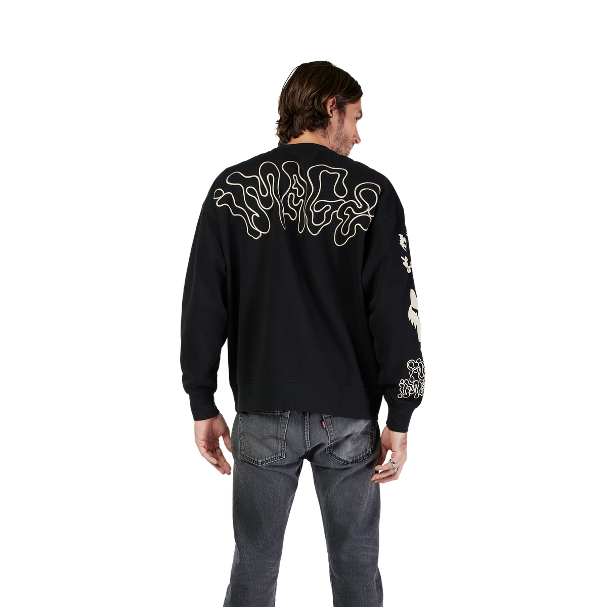 Sweat à col rond oversized Hello Future - Noir