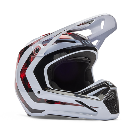 V1 Kairos Fullface Helmet - White/Fluorescent Red