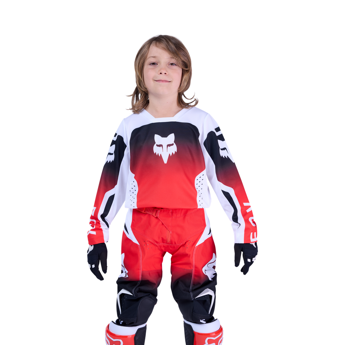 Youth 180 Shield Jersey - Fluorescent Red Fox Racing