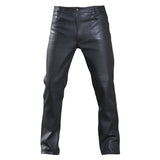 Lederjeans - schwarz